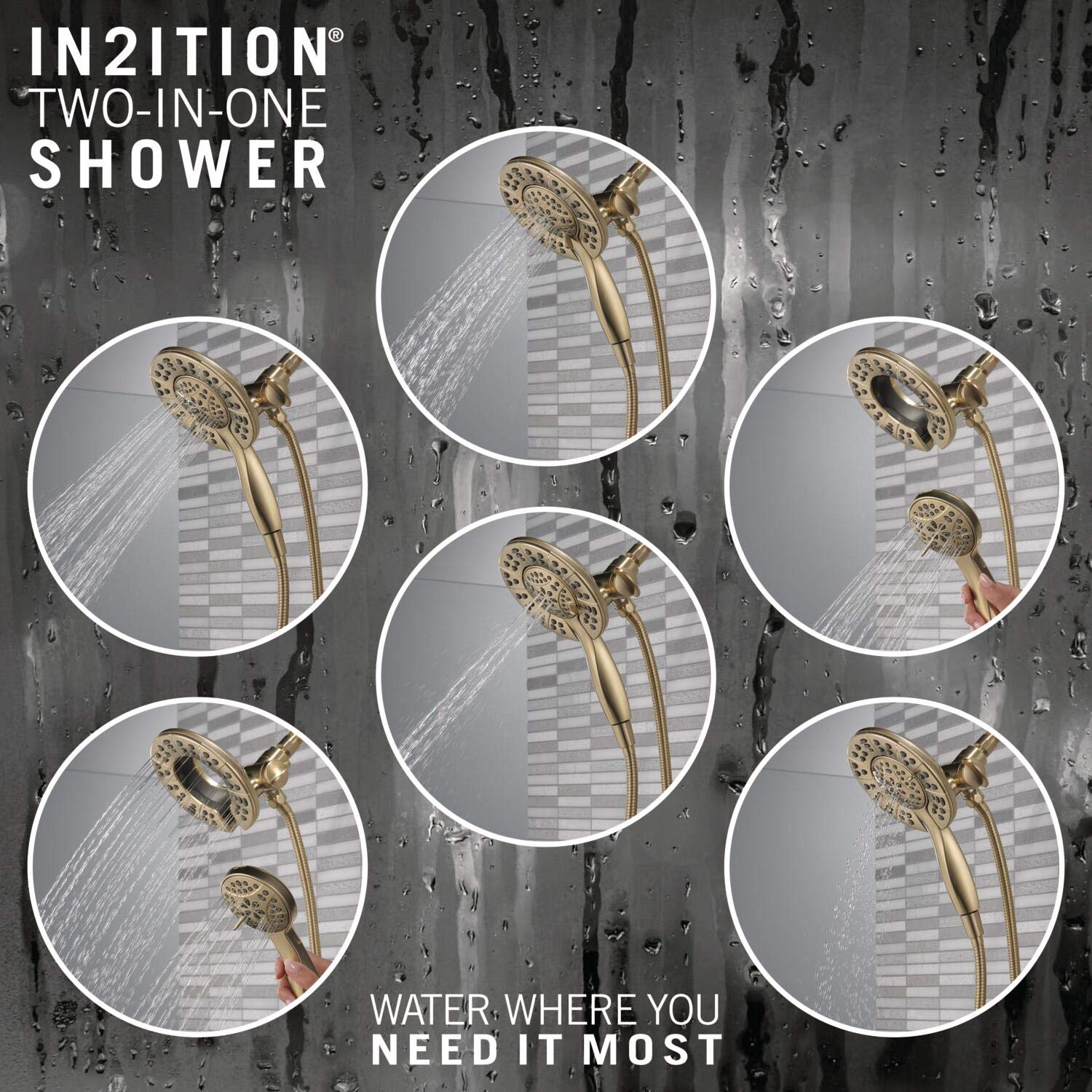 Delta T17494-CZ-I Linden 17 Series Tub & Shower Faucet - Champagne Bronze Finish, No Rough-In Valve - Perfect for Bathroom Renovations & Modern Home Upgrades