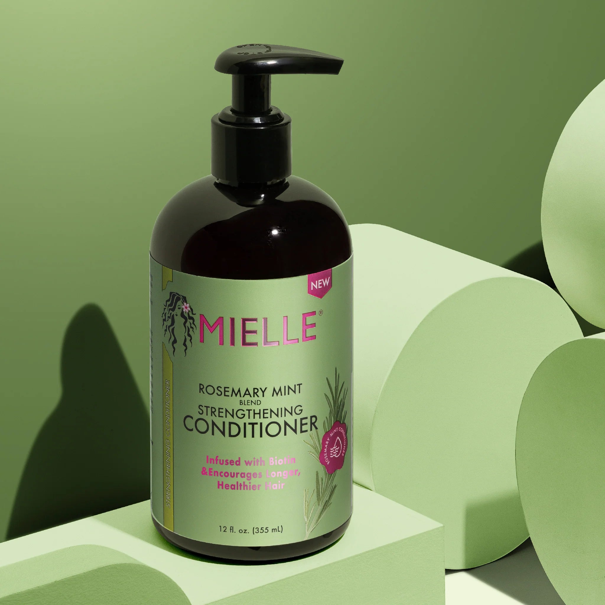 Mielle Organics Rosemary Mint Strengthening Hair Conditioner - 12oz (355ml) for Dry, Damaged & Curly Hair - Sulfate Free, Moisturizing & Nourishing for Healthy Hair Growth - Perfect for Daily Use & Deep Conditioning Treatments