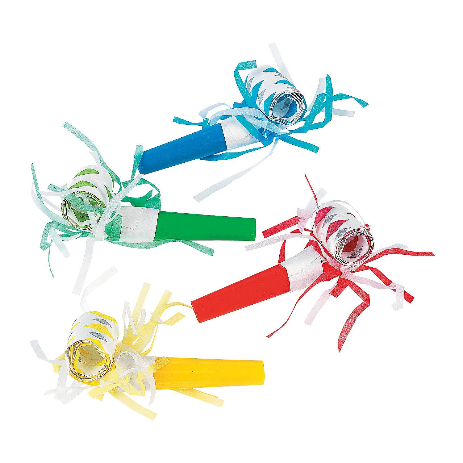Fun Express Paper Blowouts with Fringe - 72 Pieces (6 Dozen) Colorful Party Decorations & Supplies for Birthdays, Weddings, Baby Showers & Celebrations