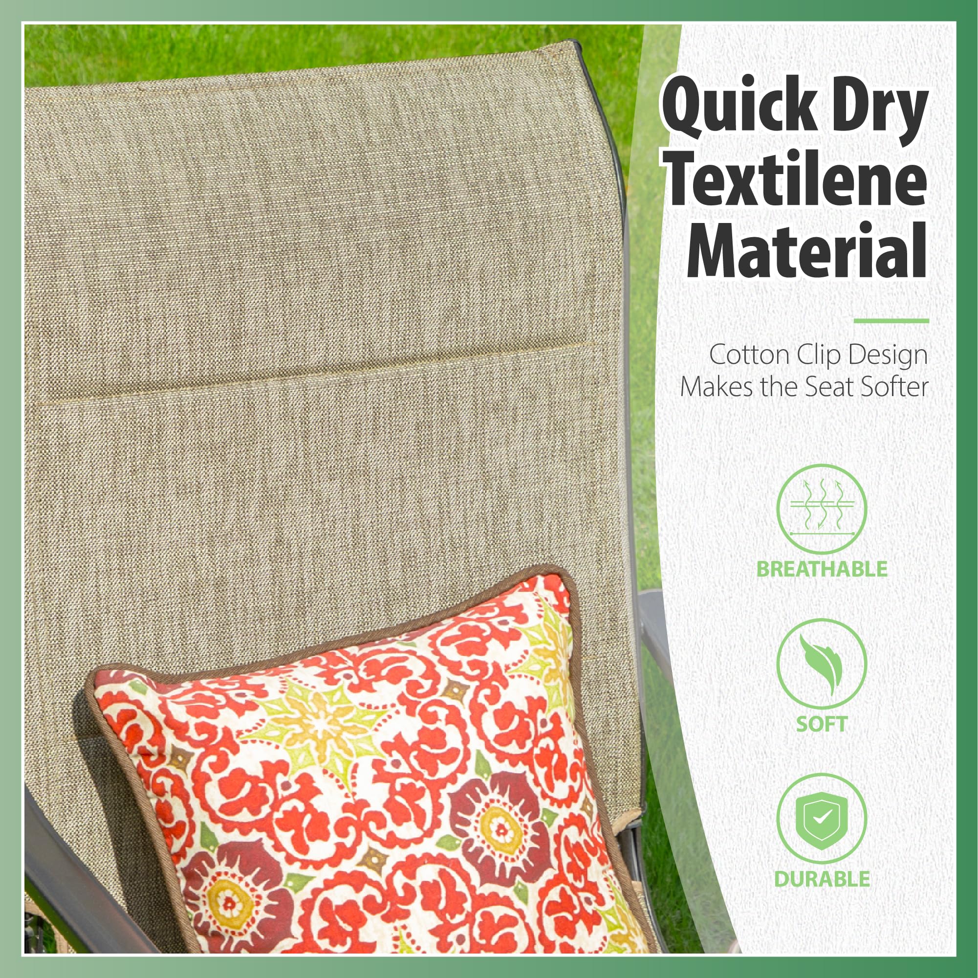 **Sophia & William High Back Patio Dining Chairs – 2-Piece Set with Spring Motion & Quick-Dry Textilene – Supports 350lbs – Weather-Resistant Outdoor Furniture for Lawn, Garden, Balcony, Pool & Backyard – Perfect for Relaxing, Entertaining & Outdoor Dining**