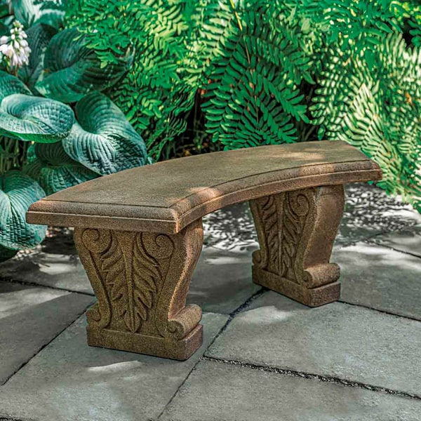 Soledad Bench by Campania International - Elegant Outdoor Garden Bench for Patio, Porch, and Backyard Decor