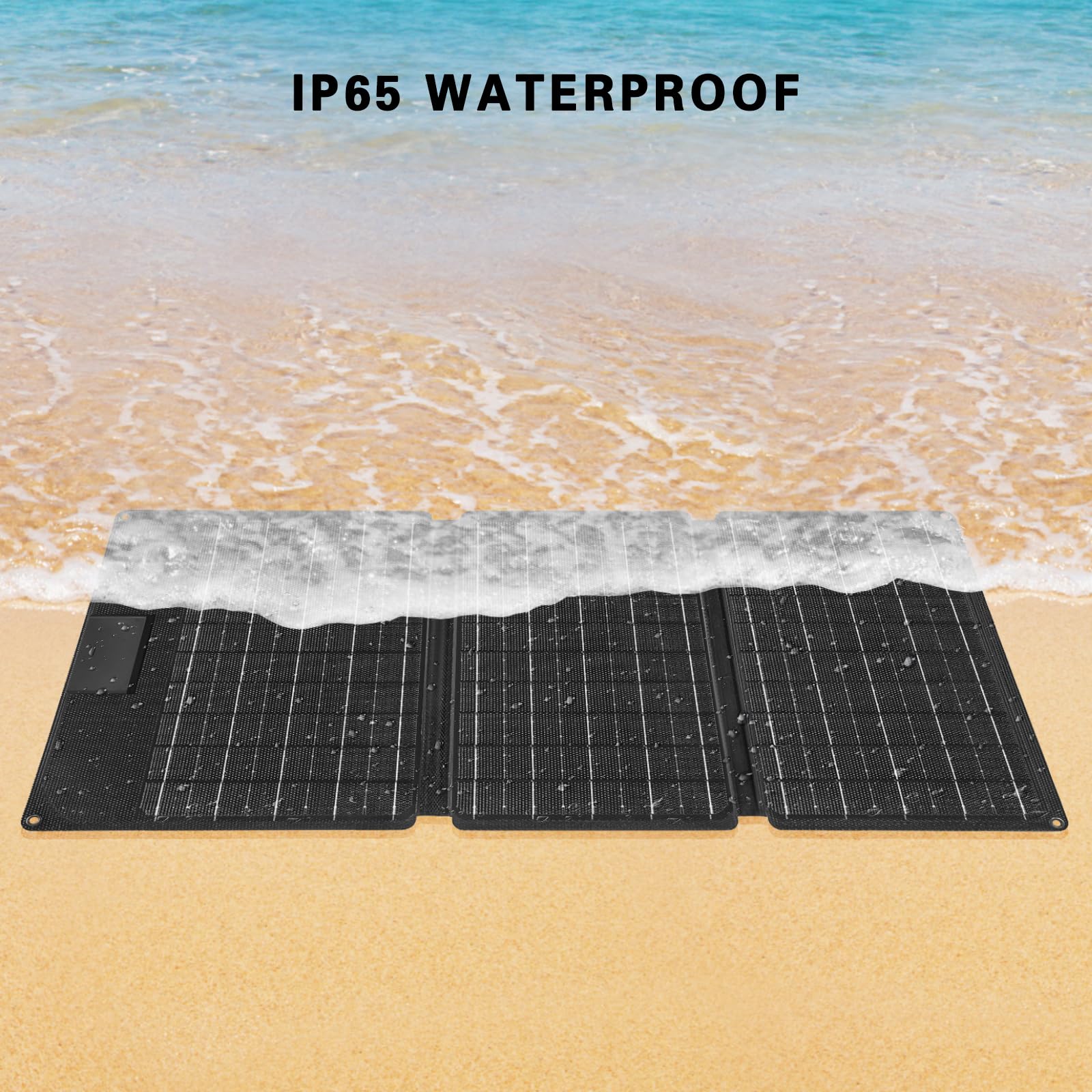 30W Foldable Solar Panel Kit - Monocrystalline Solar Charger with 12V DC/USB/USB-C PD Ports | IPX4 Waterproof Portable Power for RV, Camping, Hiking, Emergency & Off-Grid Living