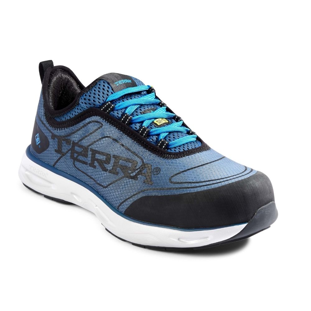 Unisex Composite Toe Athletic Safety Shoes - Lightweight Work Shoes with Slip Resistance & Electrical Hazard Protection - Blue (SD+ TR0A4NS2IE0) - Perfect for Construction, Warehouse & Industrial Work Environments