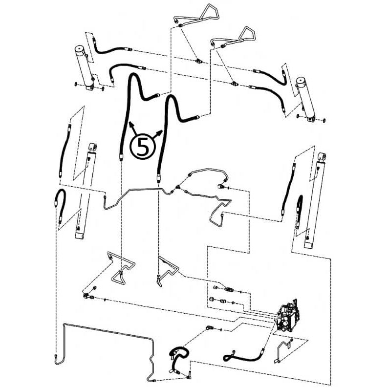 Bobcat S175 & S185 Hydraulic Hose Kit - Replacement Hose for Arm Pivot to Loader Tilt Cylinders (Part #5) - Compatible with Skid Steer Loaders - Ideal for Construction, Landscaping & Farm Equipment Repairs