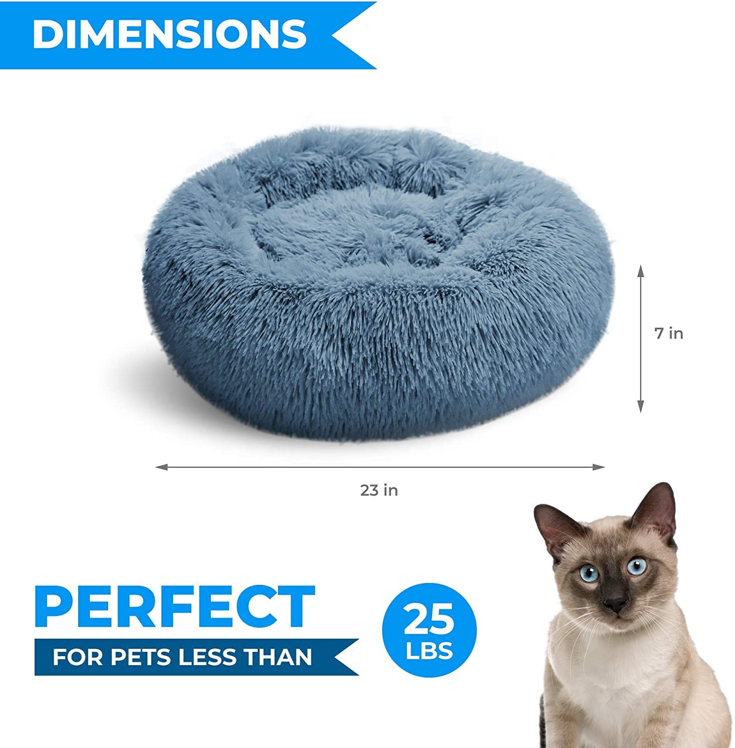Whiskers & Friends Washable Cat Bed for Indoor Cats - Calming Pet Bed for Small Dogs & Kittens - Large Cozy Cat Furniture for Relaxing at Home