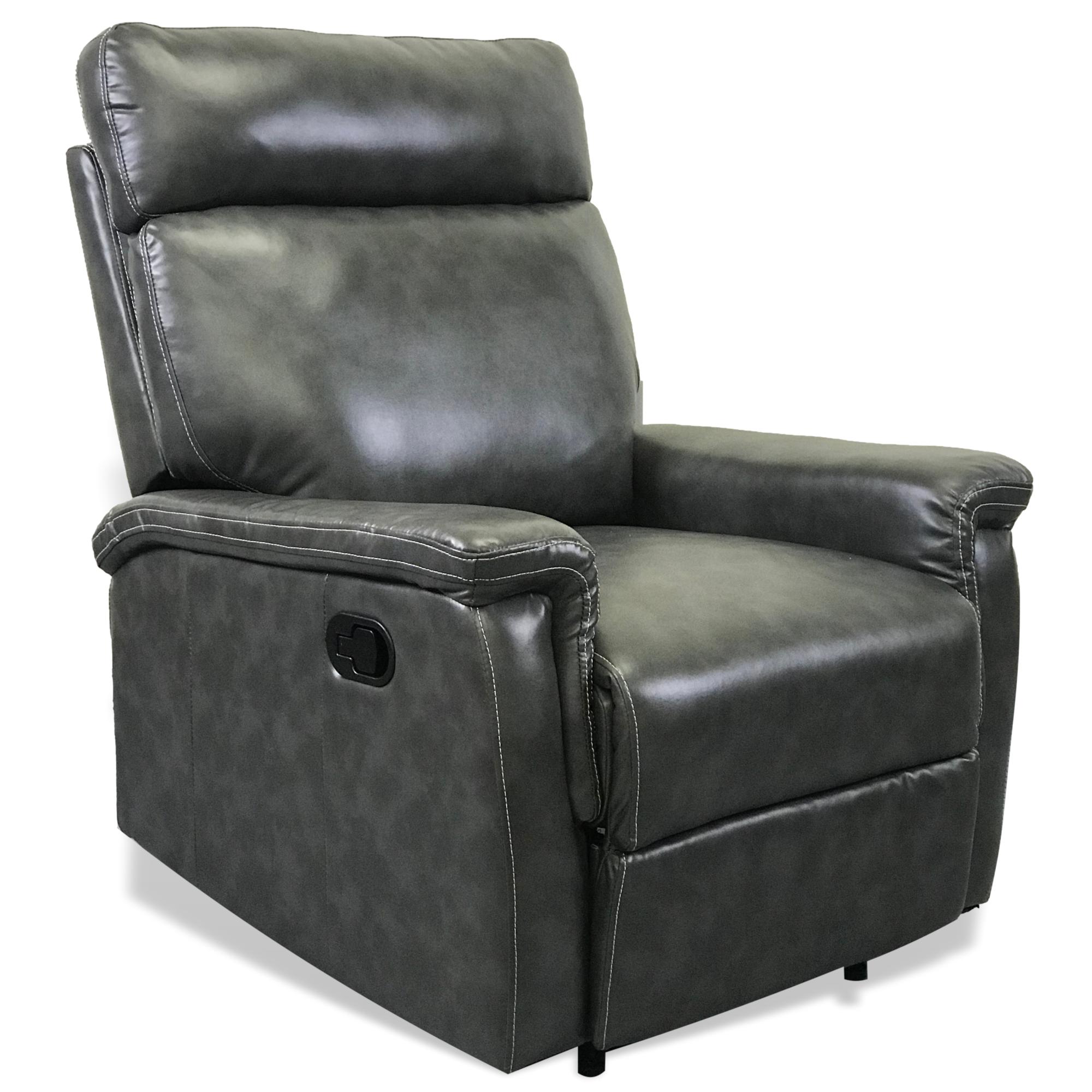 Premium 910 Gaming Recliner Chair - Ergonomic Grey Leather Gaming Chair for PC & Console Gamers - Perfect for Esports, Streaming & Home Theater Relaxation