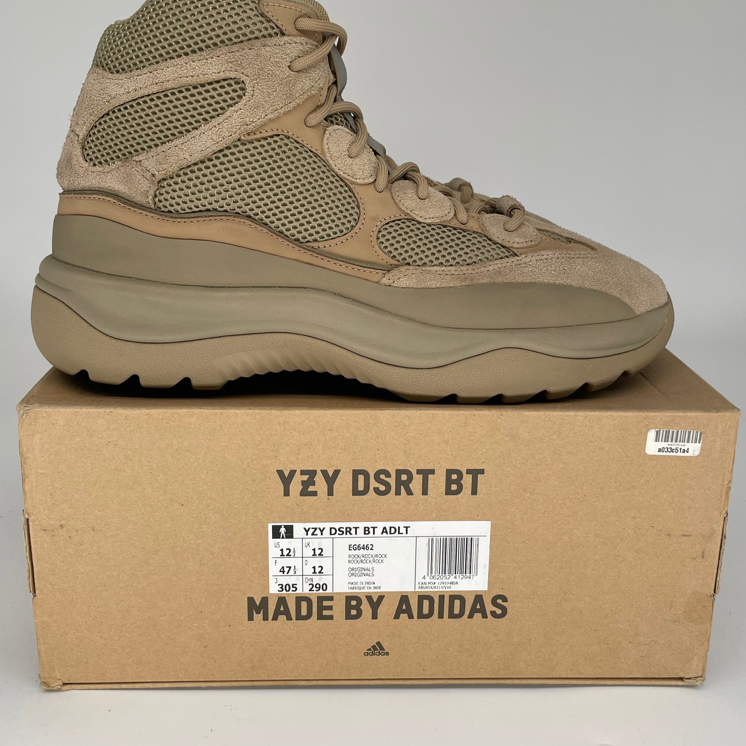 Adidas Yeezy Desert Boot Rock - Men's Size 12.5 (EG6462) | Stylish & Durable Hiking & Outdoor Shoes for Adventure & Streetwear Fashion