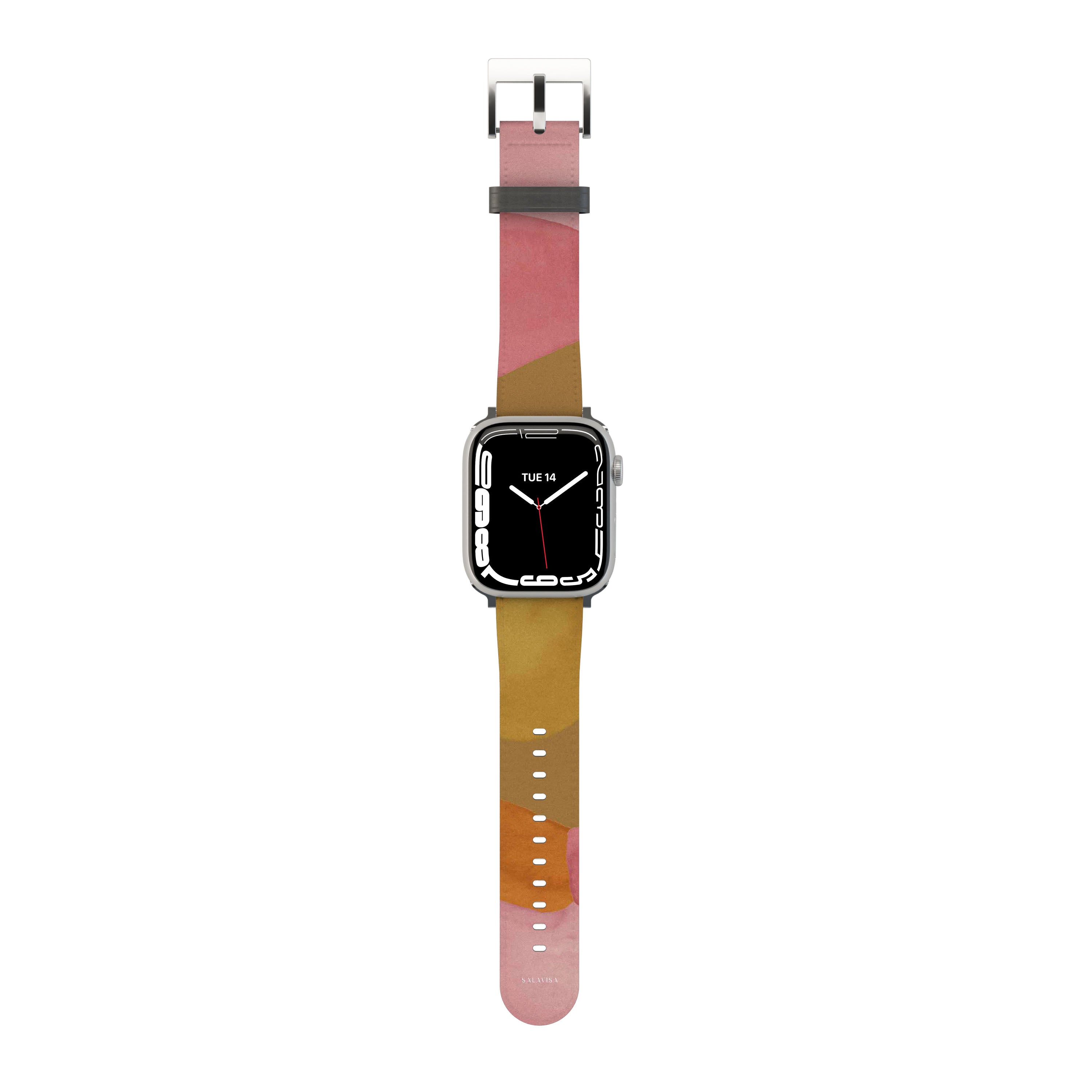 Eco-Friendly Earth Watercolor Apple Watch Band - Soft Silicone Strap for Apple Watch Series 9/8/7/6/SE - Perfect for Workouts, Running & Everyday Wear
