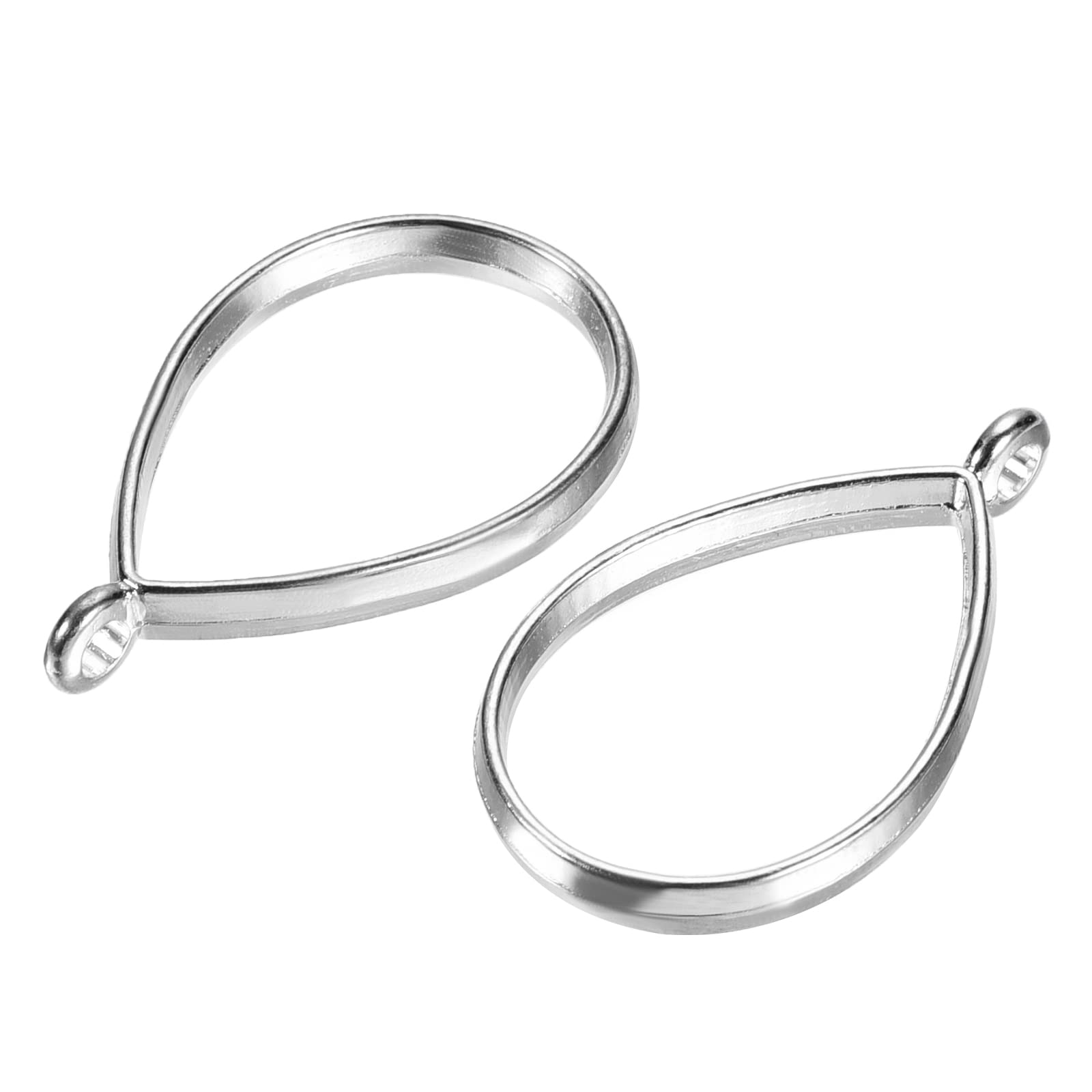 Meccanixity Silver Tone Resin Pendants - 30 Pack Geometric Hollow Drop Charms for DIY Jewelry Making, Necklace Crafting & Scrapbooking | Perfect for Handmade Earrings, Bracelets & Gift Decorations