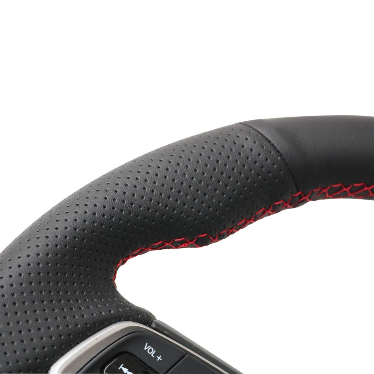 Premium Black Genuine Leather Custom Fit Hand-Stitched Steering Wheel Cover for Honda Accord 2018-2022 & Insight 2019-2022 - OEM Style Interior Upgrade for Comfort & Grip - Perfect for Daily Commute, Road Trips & Enhanced Driving Experience