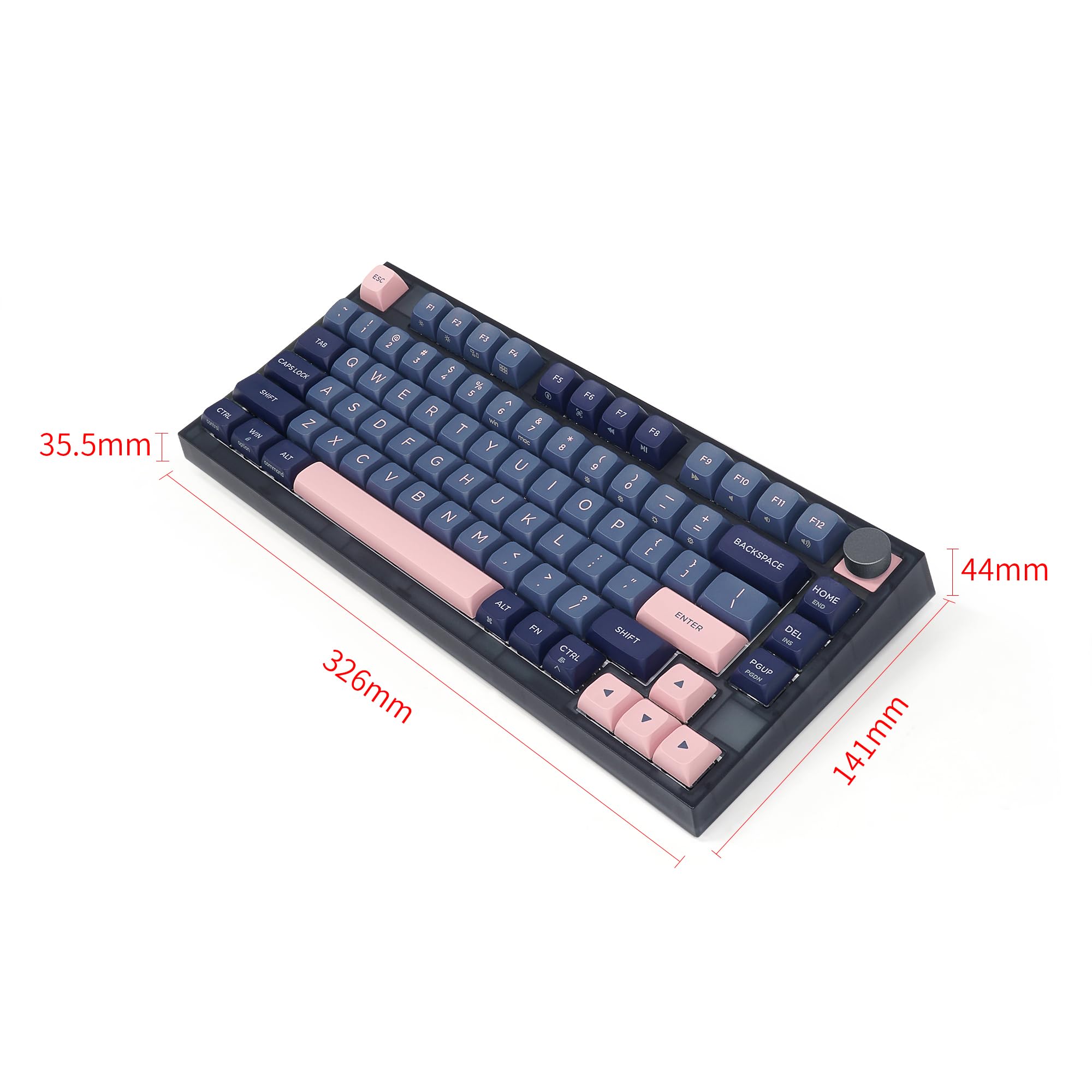 GK75 RGB Gaming Keyboard - Hot Swappable Gateron Yellow Switches, PBT Keycaps for Win/Mac - Perfect for Esports & Typing