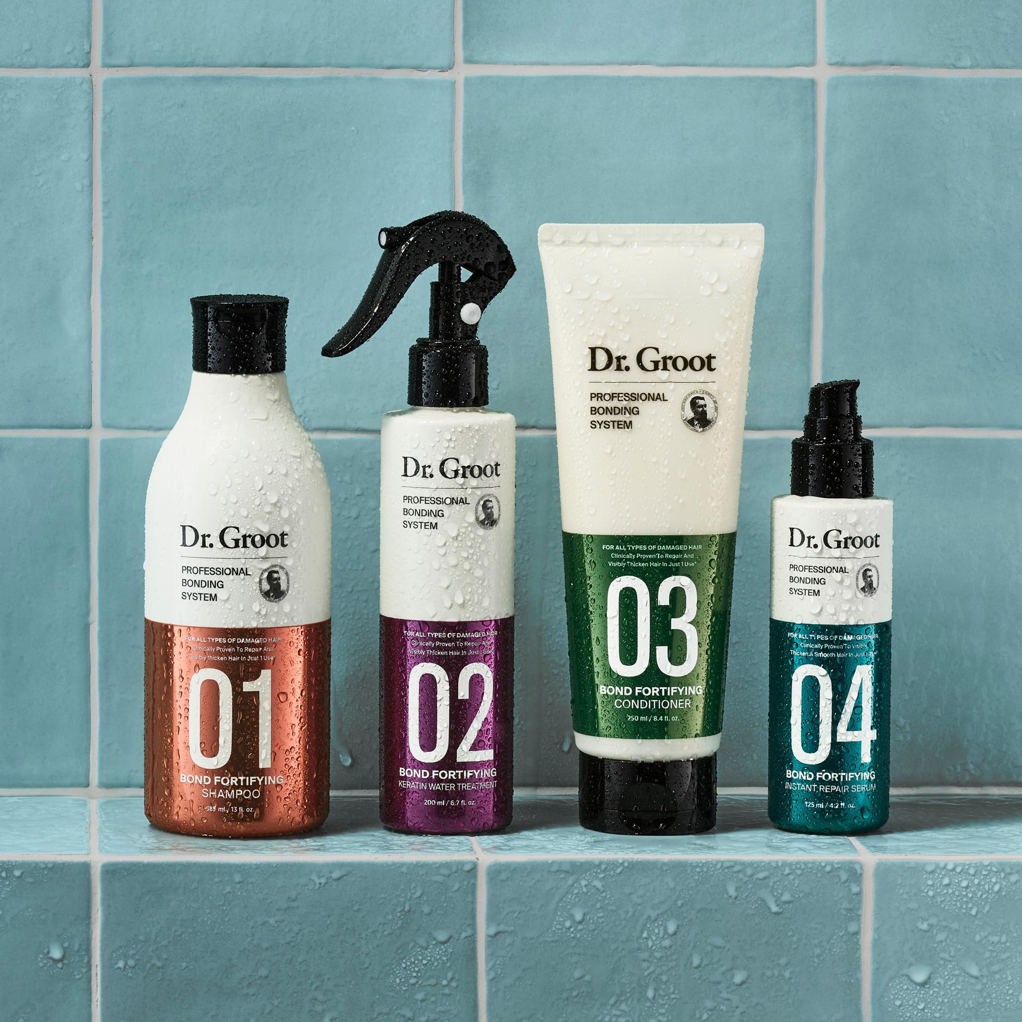 Dr. Groot Bond Fortifying Shampoo with Keratin & Silk Protein - Clinically Proven Hair Repair Treatment for Dry, Thin, Damaged Hair - Korean Professional Bonding System for Stronger, Thicker Glass Hair - Perfect for Daily Hair Care & Salon-Quality Results at Home