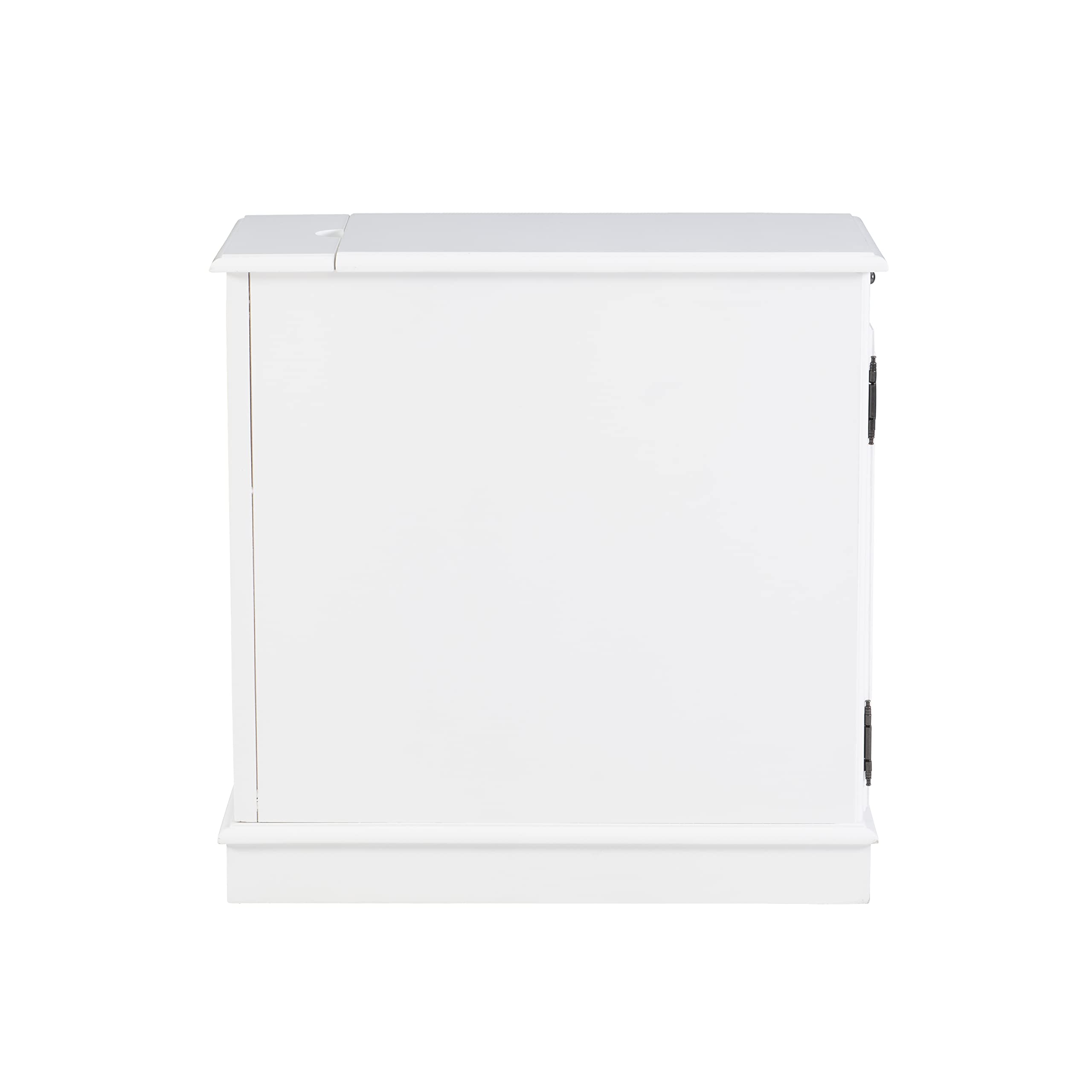 Powell Furniture Barron Small White Accent Table - Perfect for Living Room, Bedroom, or Entryway Decor