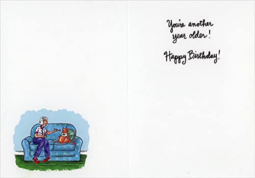Oatmeal Studios Funny Cat on Couch Birthday Card - 'You're My Can Opener' Humorous Greeting Card for Cat Lovers - Perfect for Birthdays, Anniversaries & Special Occasions