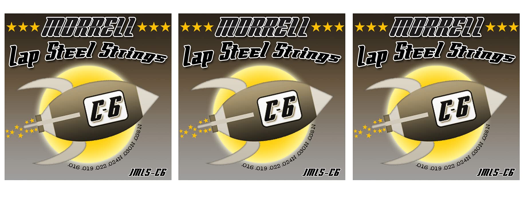Morrell JMLS-C6 Premium 6-String Lap Steel Guitar Strings for C-6 Tuning 16-38 (3-Pack) | High-Quality Steel Strings for Professional Musicians & Beginners | Perfect for Country, Blues & Hawaiian Music Performances