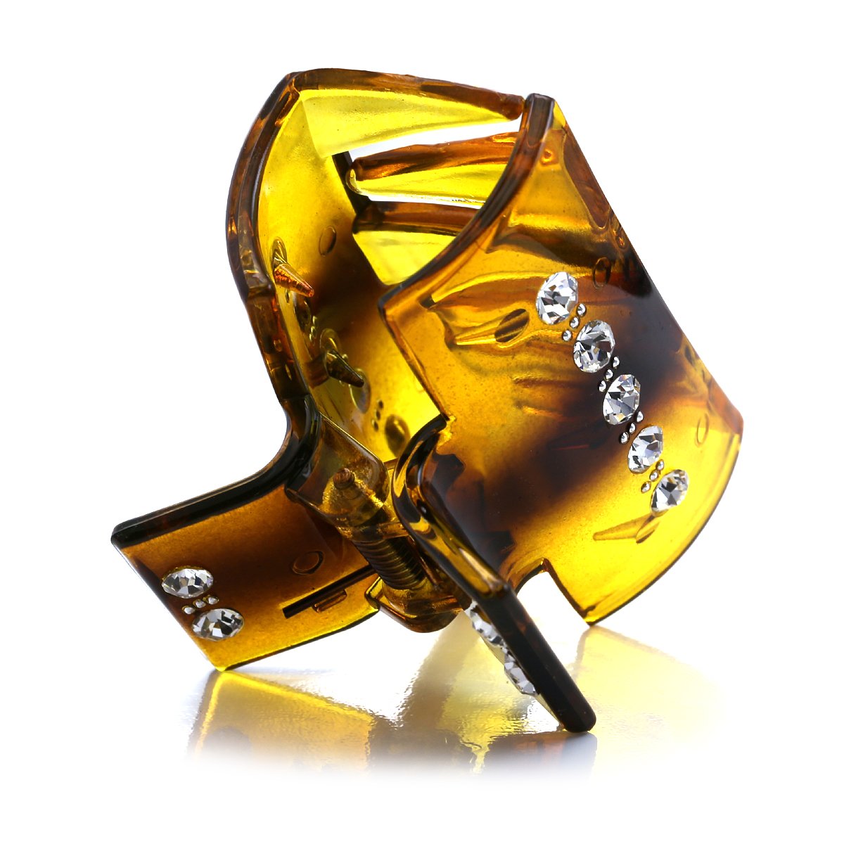 Brown Hair Claw Clip with Rhinestones - Jaw Pin Butterfly Hair Clip for Women & Teens - Perfect for Updos, Ponytails & Everyday Hairstyles