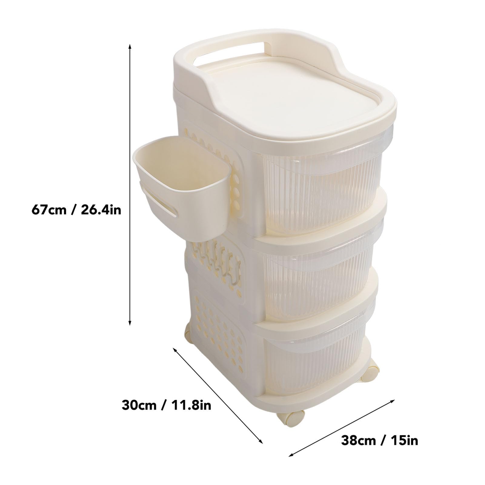3-Tier Baby Changing Table Cart with Wheels - Portable Diaper Caddy Organizer & Nursery Storage Solution for Newborn Essentials | Perfect for Nursery Organization, Diaper Changes & Baby Care Stations