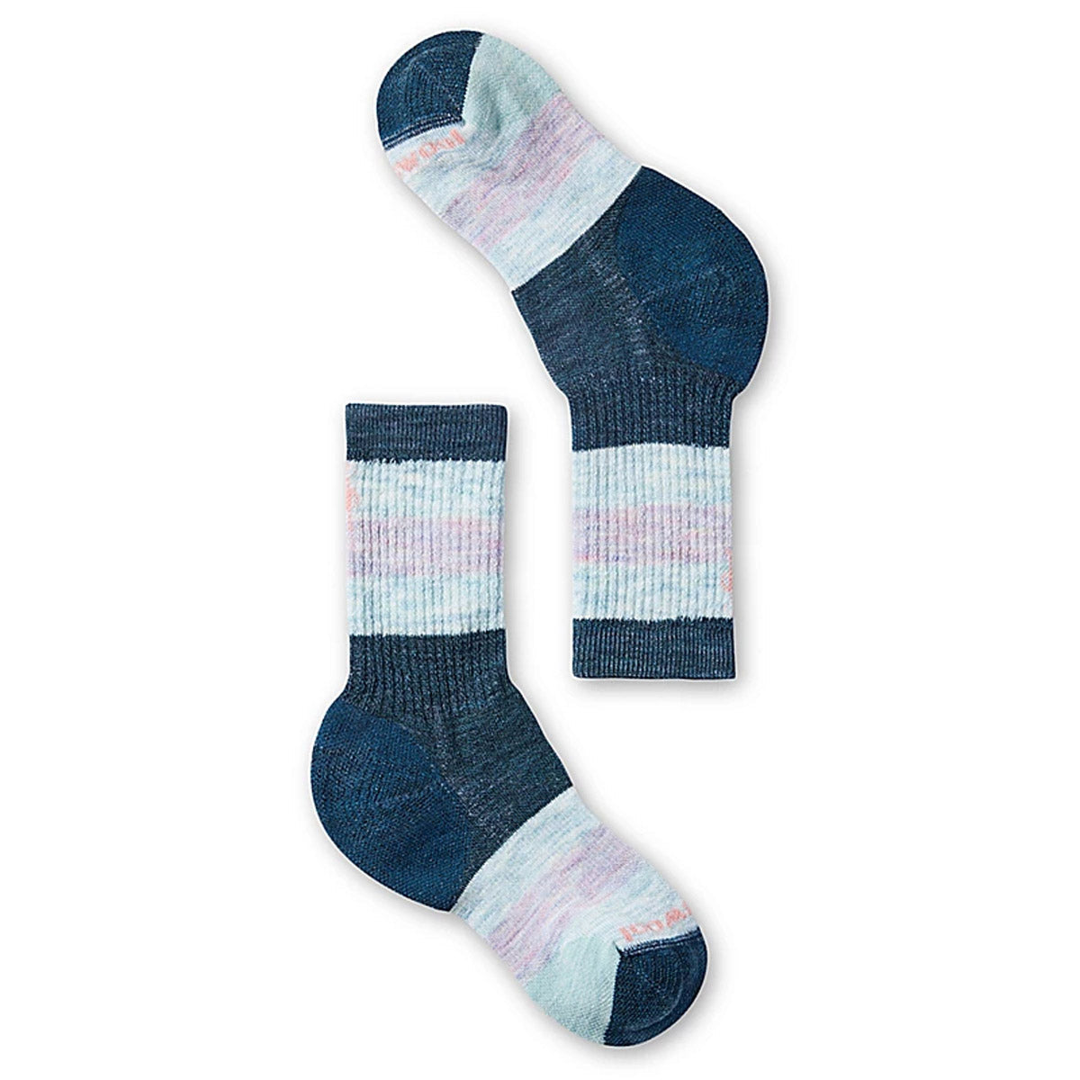 Kids' Hiking Crew Socks with Full Cushion & Striped Design - Comfortable Outdoor Socks for Boys and Girls - Perfect for Hiking, Camping, and School Activities