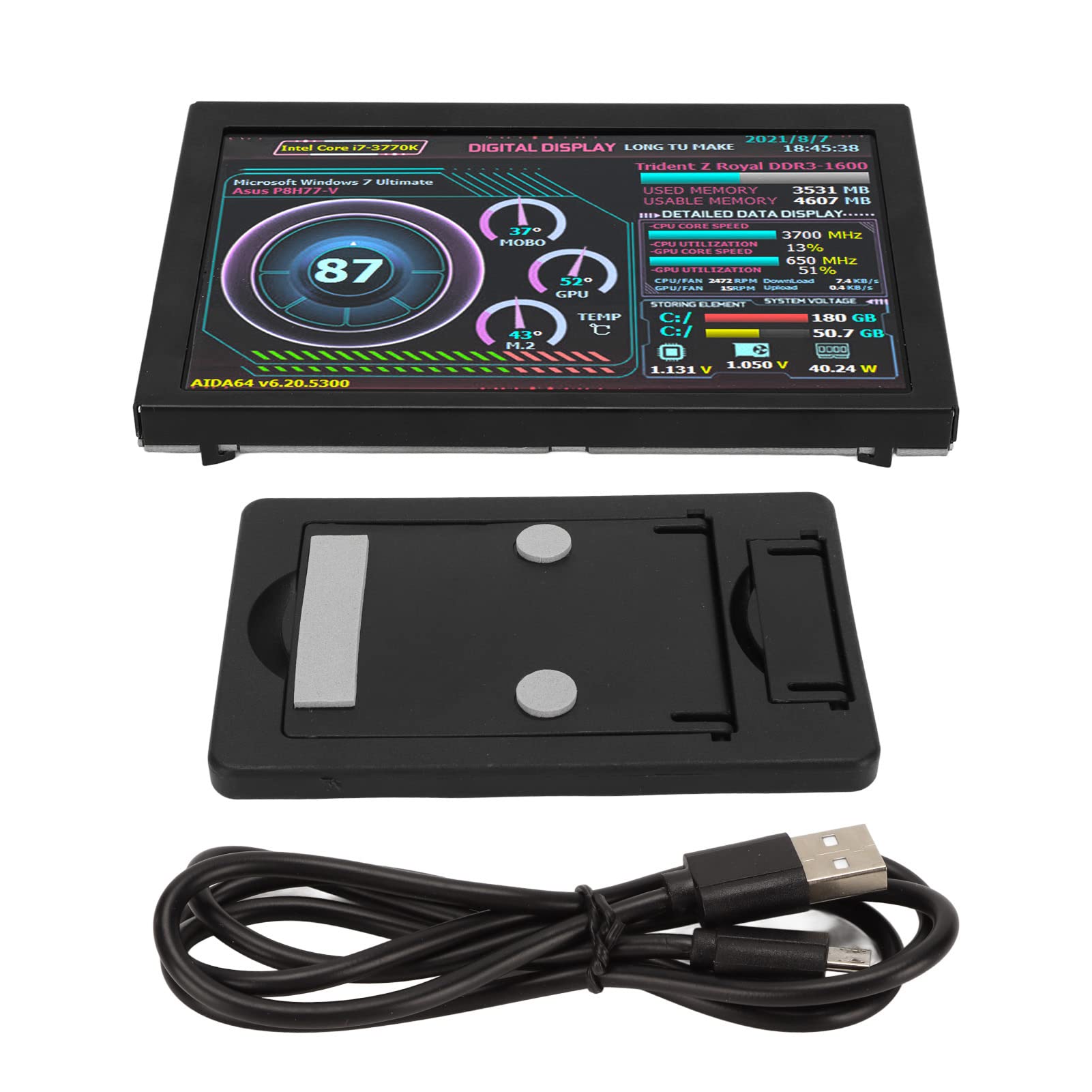 5 Inch IPS USB Mini PC Temperature Monitor - Bewinner Computer Sensor Panel Display for CPU, RAM, HDD Data Tracking | Compatible with Windows, Linux & Raspberry Pi | Perfect for Gaming Rigs, Workstations & Server Monitoring
