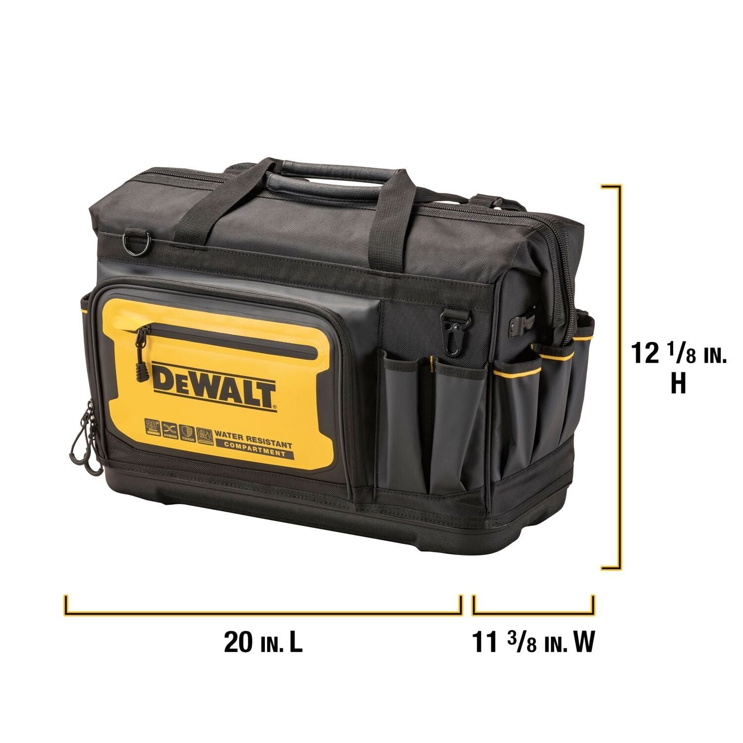 DEWALT DWST560104 20-Inch Professional Open Mouth Tool Bag - Heavy Duty Storage for Construction Tools, Electrician Equipment & DIY Projects