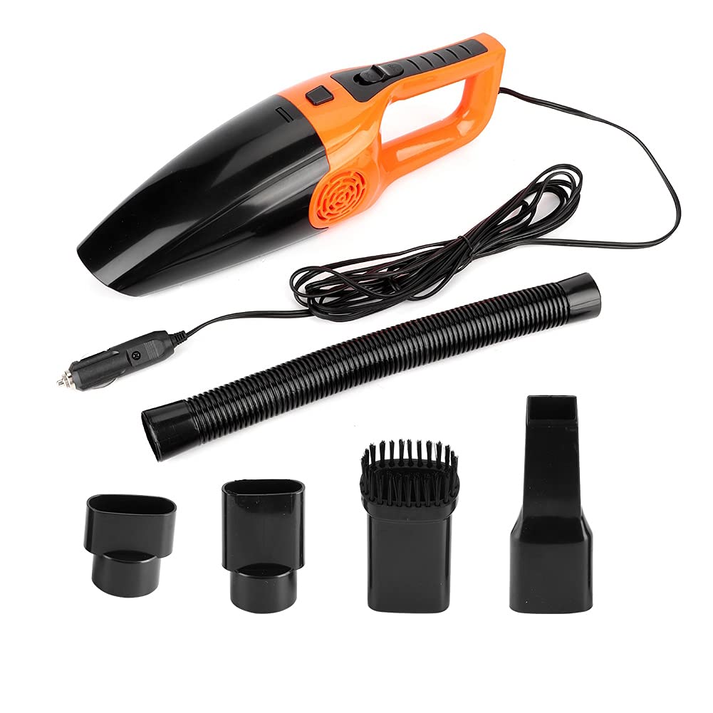 12V Handheld Car Vacuum Cleaner - 3600PA Powerful Portable Wet/Dry Vacuum for Cars, Home & Office - Dust Catcher (Orange) - Perfect for Cleaning Car Seats, Pet Hair & Small Spills