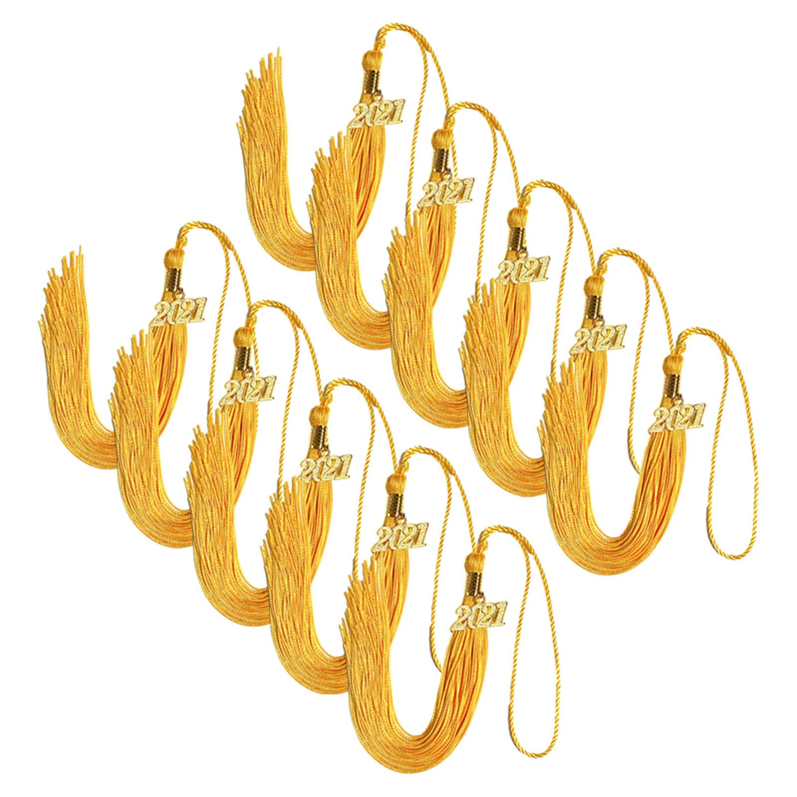 2021 Graduation Tassel with Gold Date Charm - Solid Color Cap Tassel for High School & College Graduation Ceremonies | Perfect Graduation Gift for Students | Commencement Accessories for 2021 Graduates