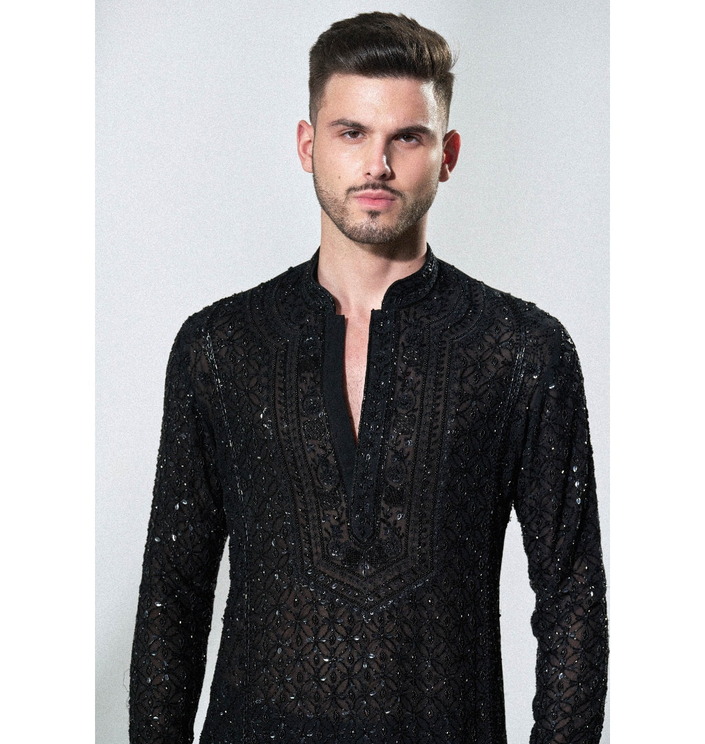 Elegant Black Chikankari Kurta Set for Women | Traditional Indian Embroidered Cotton Dress | Perfect for Festivals, Weddings & Casual Wear