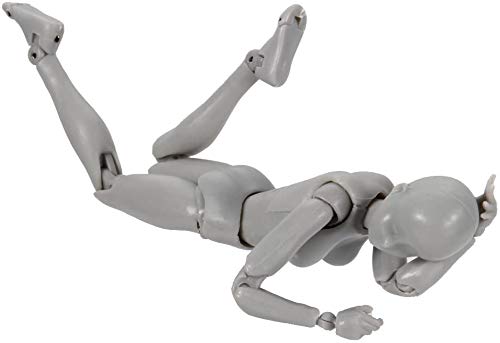 AXITWXIT Body-Kun DX & Body-Chan DX PVC Action Figure Model - Gray Female Poseable Artist Drawing Reference for SH Figuarts | Perfect for Comic Artists, Animators & 3D Designers