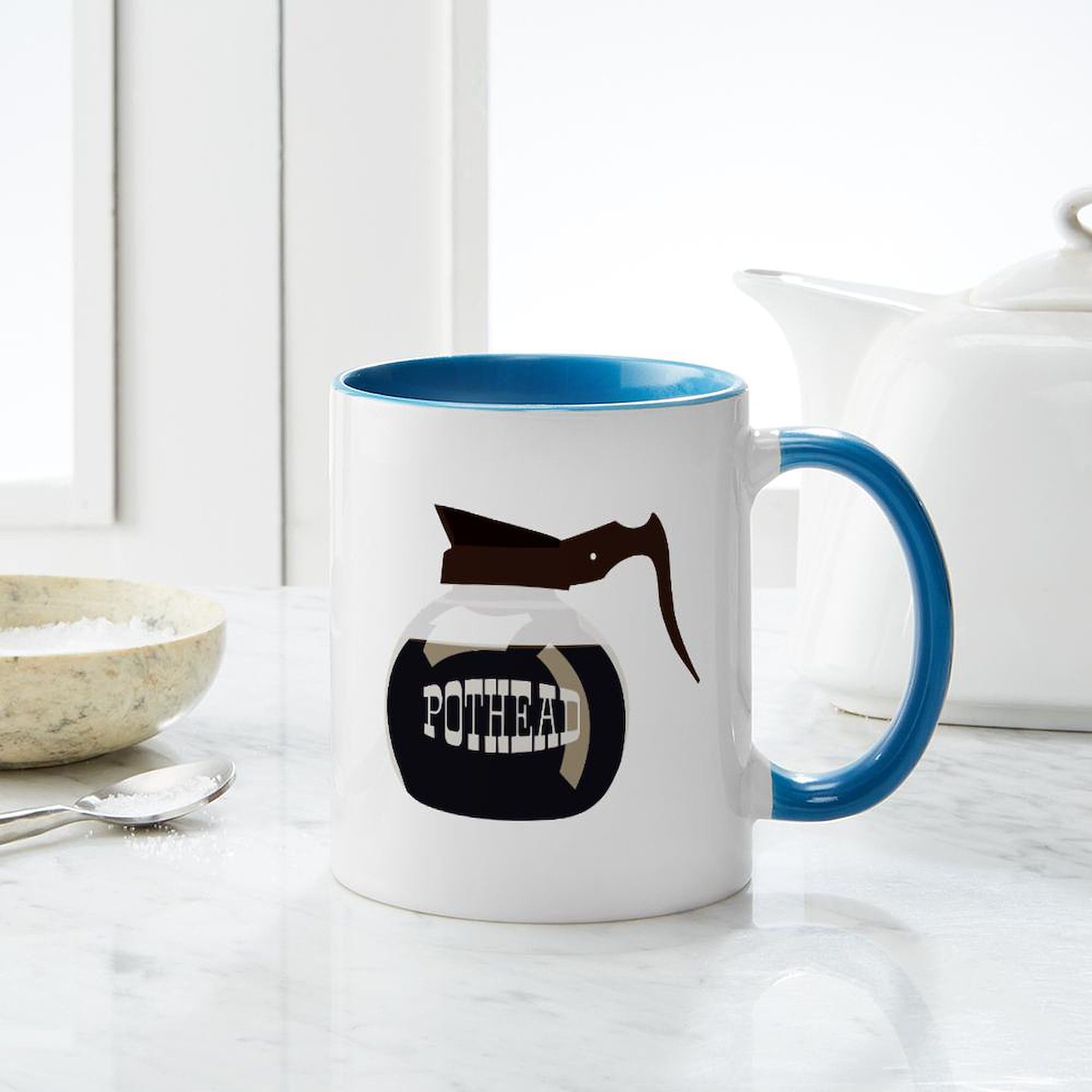 Pothead 11 oz (325 ml) Ceramic Coffee Mug - Funny Cannabis Themed Cup for Tea & Hot Drinks - Perfect for Stoner Gifts, 420 Parties & Coffee Lovers