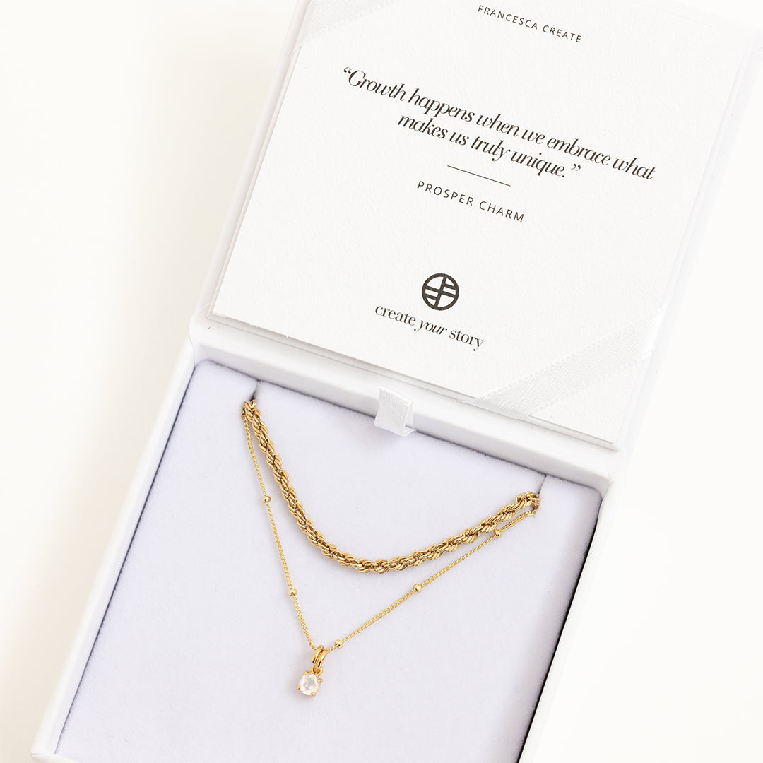 Prosper Charm Necklace - Elegant Gold Plated Pendant for Women - Perfect for Everyday Wear, Gifts & Special Occasions