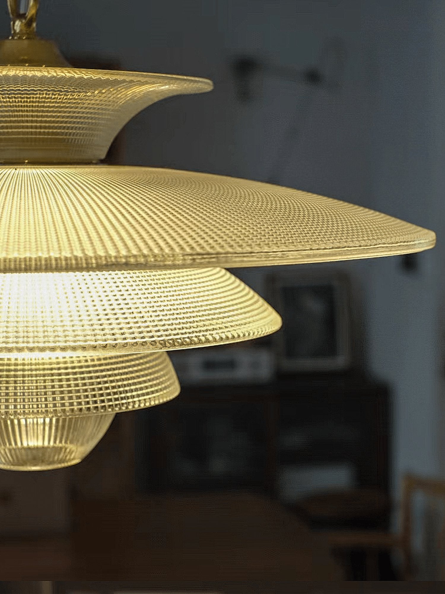 Modern Grid Glass Pendant Light - Industrial Style Ceiling Hanging Lamp for Kitchen Island, Dining Room & Living Room Decor