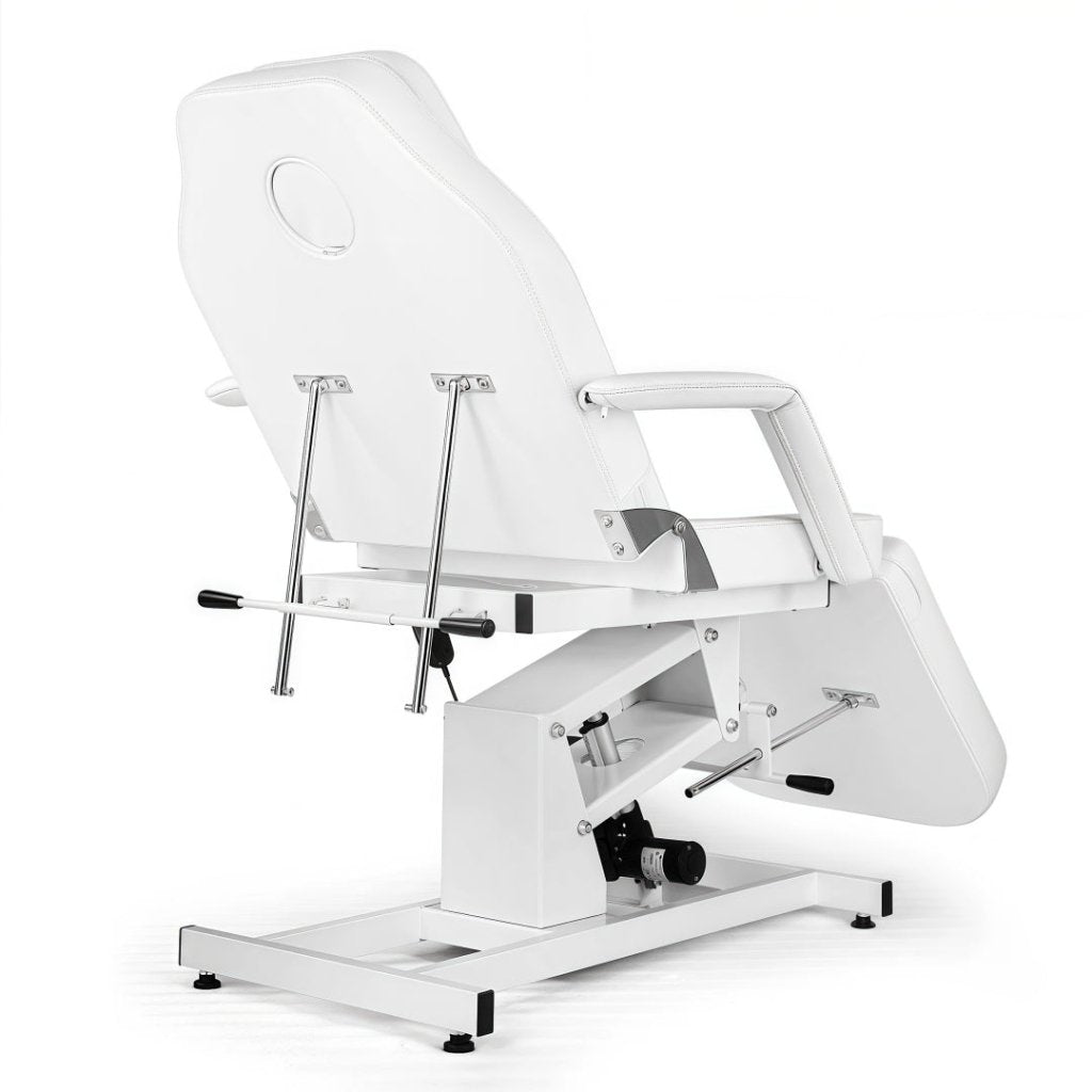 Greenlife Basic One Motor Electric Facial Bed Tattoo Chair - Adjustable Beauty Salon Spa Massage Table in White/Black (CH246) | Perfect for Facial Treatments, Tattoo Sessions & Spa Relaxation