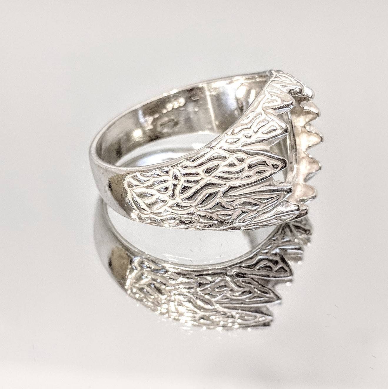 Solid Sterling Silver or 14kt Gold 10x8mm to 18x13mm Oval Cabochon Blank Men's Ring Setting - Size 9 & 11 (163034/143034) - Perfect for Jewelry Making, Custom Rings & Gift Ideas