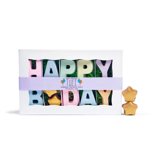 Happy Birthday Handmade Sidewalk Chalk - Non-Toxic, Vibrant Colors for Kids Outdoor Play & Birthday Party Decorations