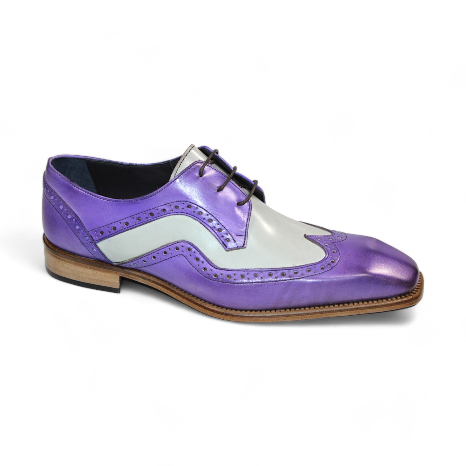 Duca Di Matiste Saranno Men's Loafers - Lavender & Bone Color Genuine Leather Slip-On Shoes for Casual & Business Wear | Perfect for Office, Weddings & Formal Events