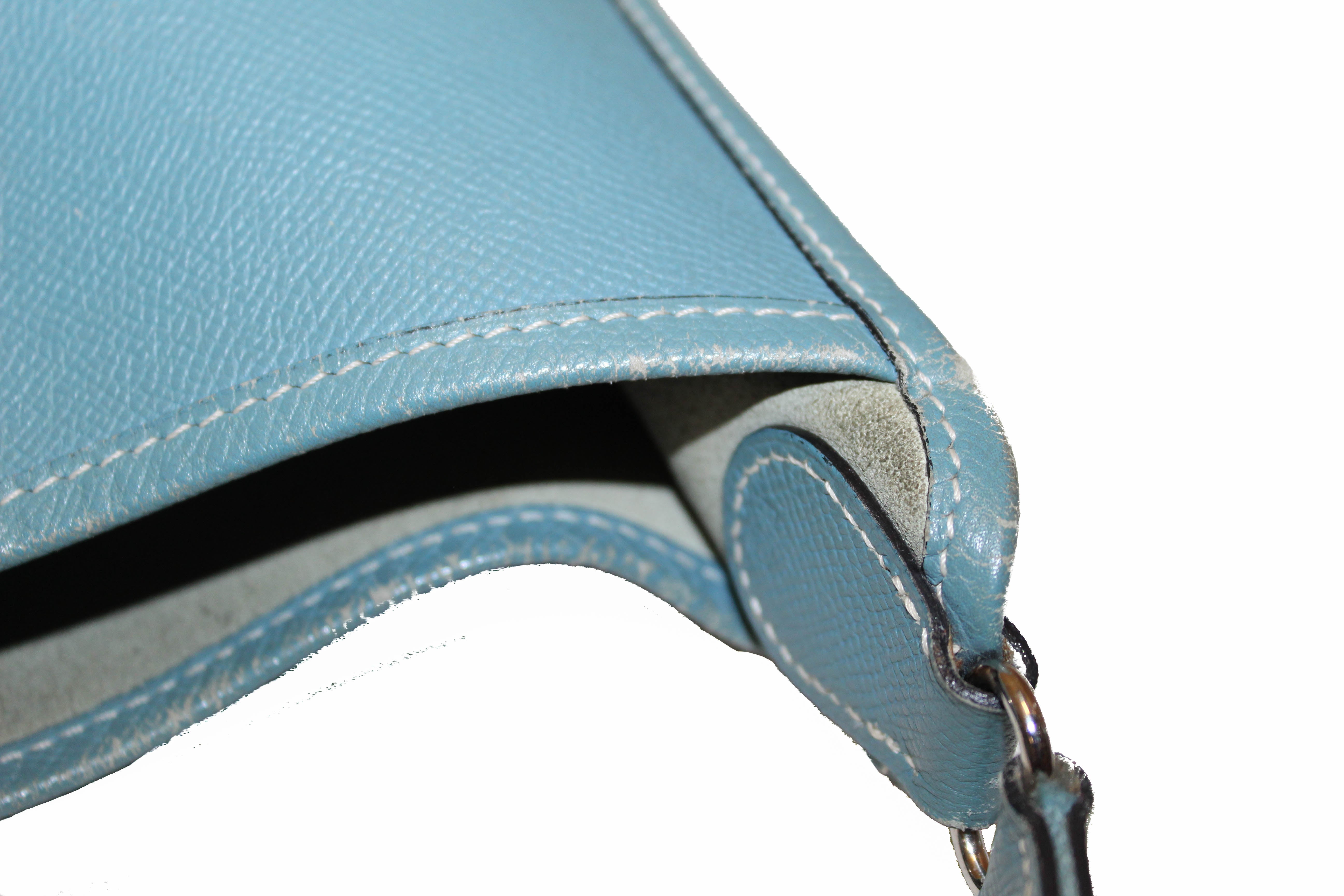 Authentic Hermes Blue Epsom Leather Vespa PM Shoulder Bag - Luxury Designer Handbag for Women, Perfect for Work, Travel & Everyday Use