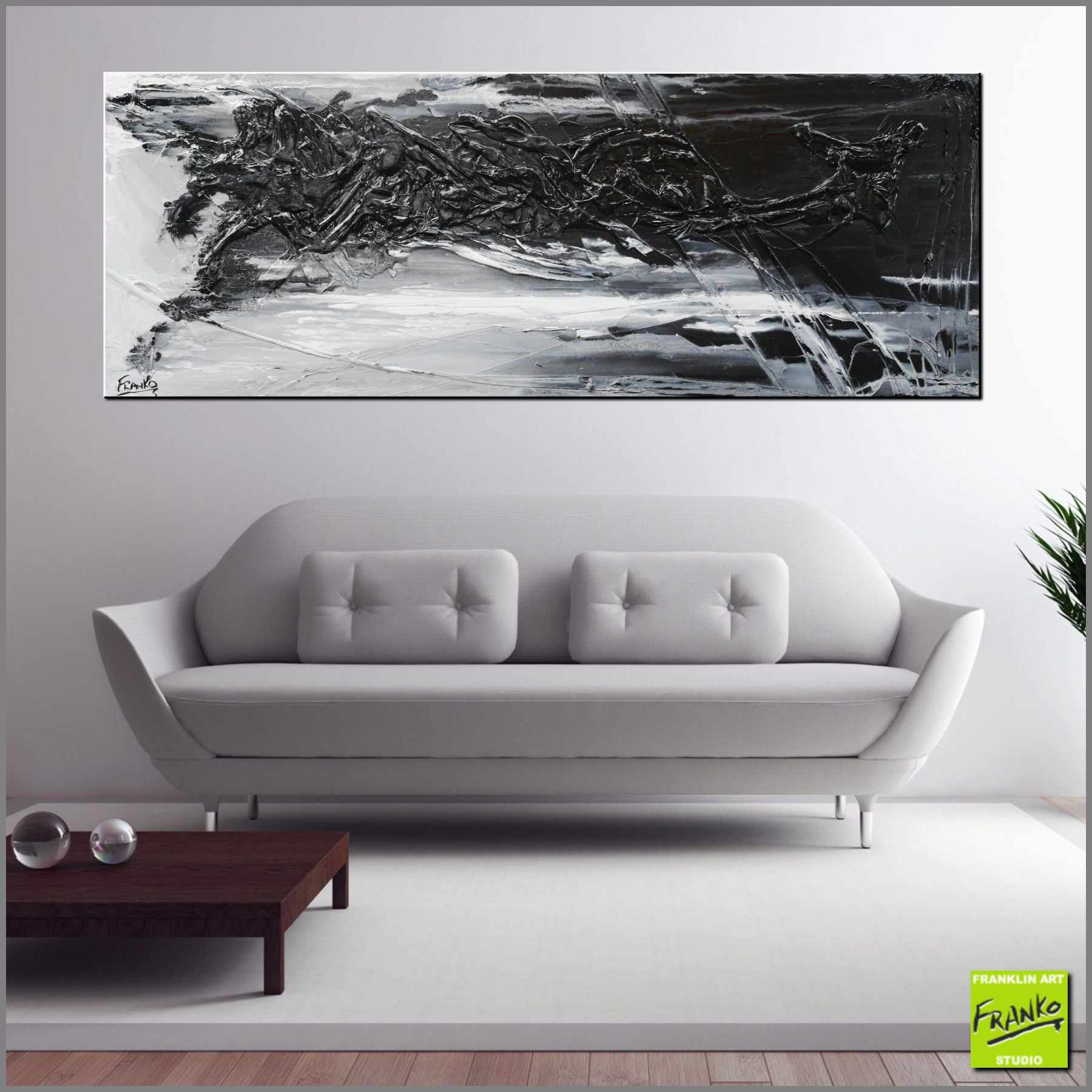 160cm x 60cm Black Grey Textured Abstract Canvas Wall Art - Modern Home Decor for Living Room, Bedroom & Office
