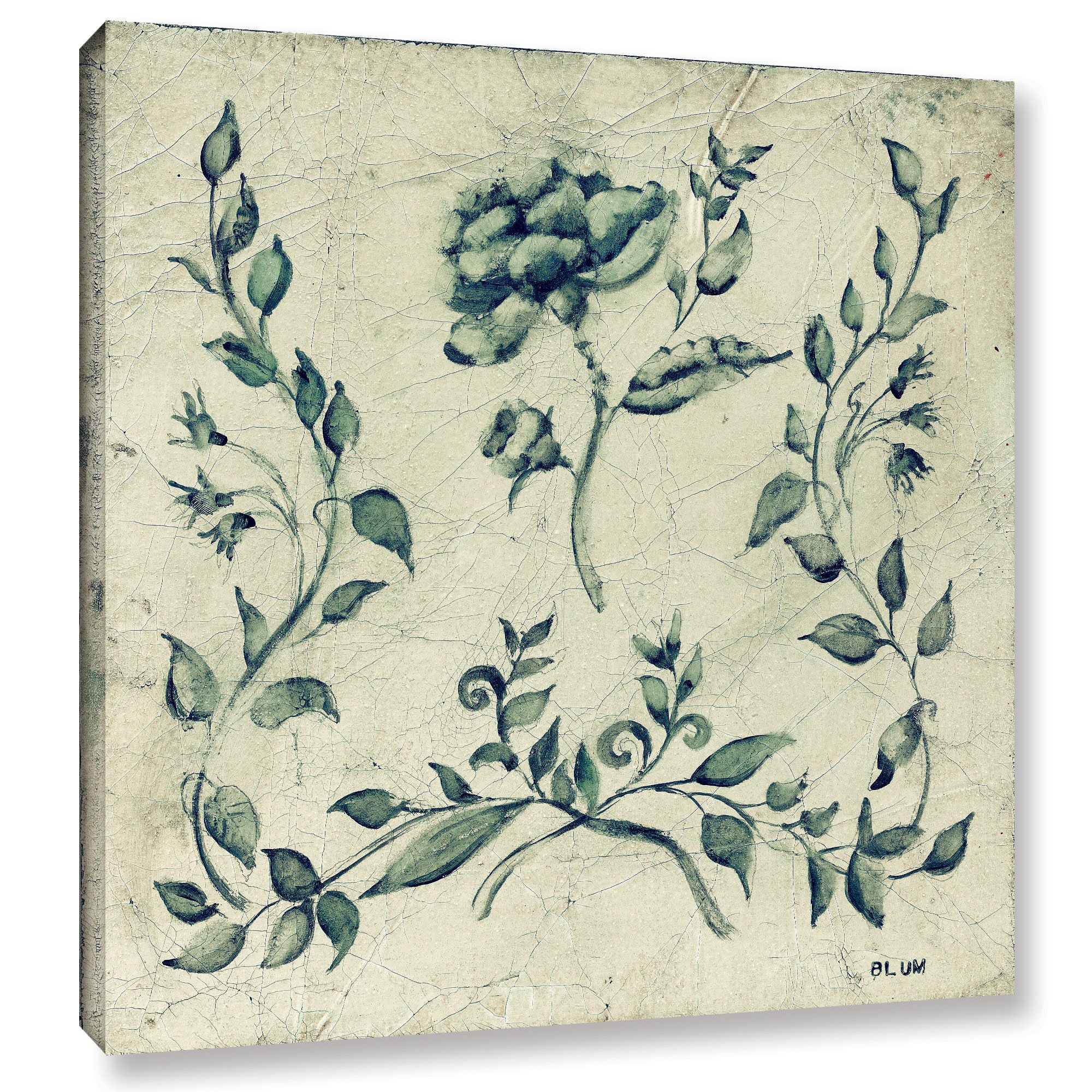 Cheri Blum 'Swedish Tile I' Gallery Wrapped Canvas Art Print - 18x18 Inches - Scandinavian Home Decor for Living Room, Bedroom & Office