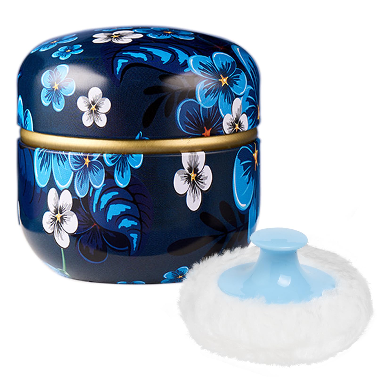 Blooming Season Powder Puff & Loose Powder Container Set - Travel-Friendly Body Dusting Powder Case for Women & Baby - Perfect for Makeup Touch-Ups & On-the-Go Use