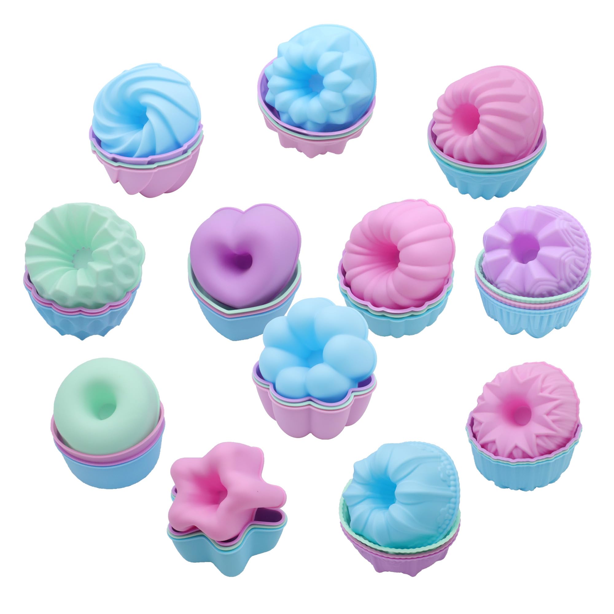 48-Pack Nonstick 3-Inch Silicone Donut Molds - Food Grade Baking Pans for Muffins, Jello & Bagels - Oven, Microwave & Dishwasher Safe - Perfect for Home Baking, Party Treats & DIY Desserts