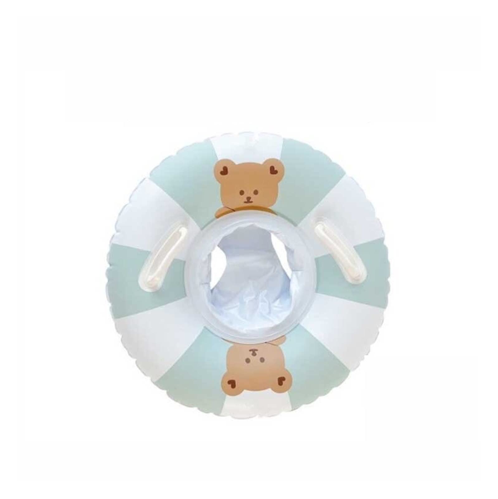 **NLBN Inflatable Baby Pool Float - Cartoon Bear Design with Double Handles, Safe Infant Swim Seat for Toddlers, Kids Water Toy for Swimming Pools, Lakes & Beaches (Green, Size 1)**