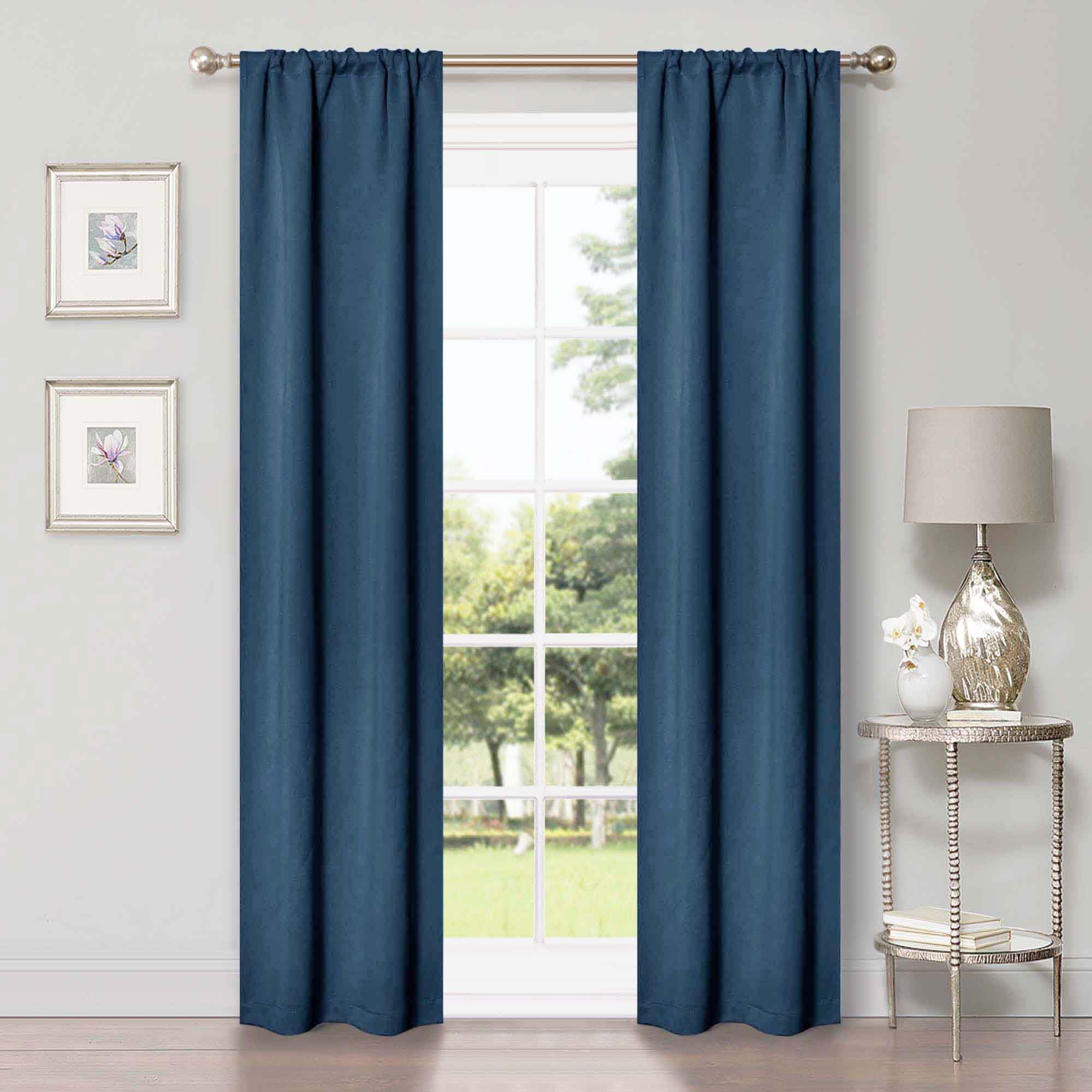 Machine Washable Blackout Curtains Set of 2 - Solid Color Room Darkening Window Drapes for Bedroom, Living Room & Nursery - Noise Reducing & Energy Efficient
