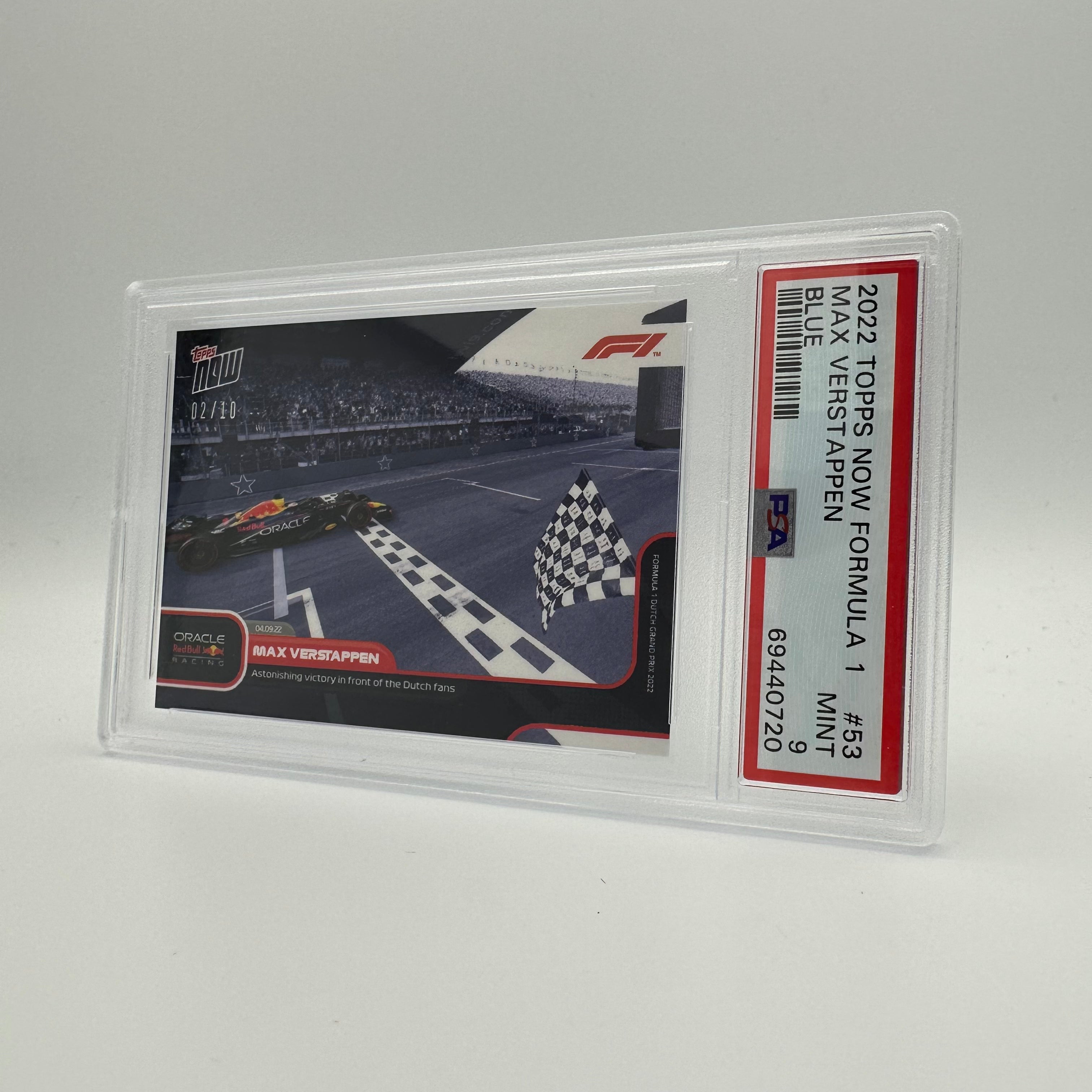 PSA 9 Graded 2/10 Max Verstappen #53 Blue F1 Racing Card - Perfect for Collectors, Sports Memorabilia & Formula 1 Fans