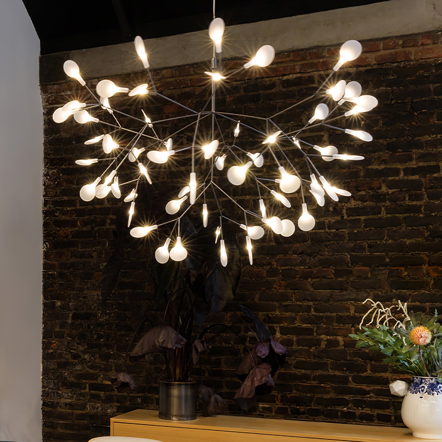Stylish Black Firefly LED Chandelier - Modern Crystal Ceiling Light Fixture for Dining Room, Bedroom & Living Room Decor
