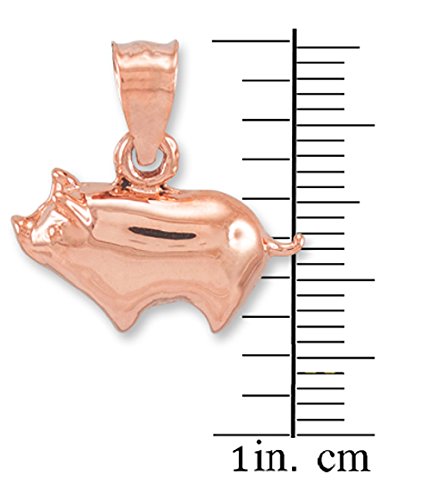 14K Rose Gold Pig Charm Pendant Necklace - Elegant Animal Jewelry for Women, Perfect for Birthday Gifts, Valentine's Day & Everyday Wear