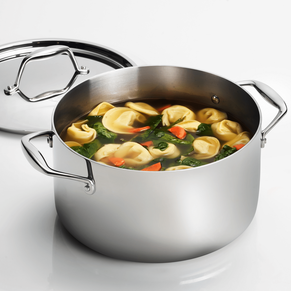 Tramontina Stainless Steel Gourmet Covered Stock Pot - 6 Quart & 8 Quart Options - Perfect for Soups, Stews, and Large Family Meals