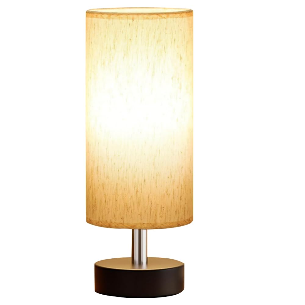 ICDLTJ Modern Fabric Shade Table Lamp - Bedside Nightstand Lamp with Wire Switch, Adjustable Desk Reading Light for Bedroom, Living Room, Kids Room, Office, and Dorm Decor