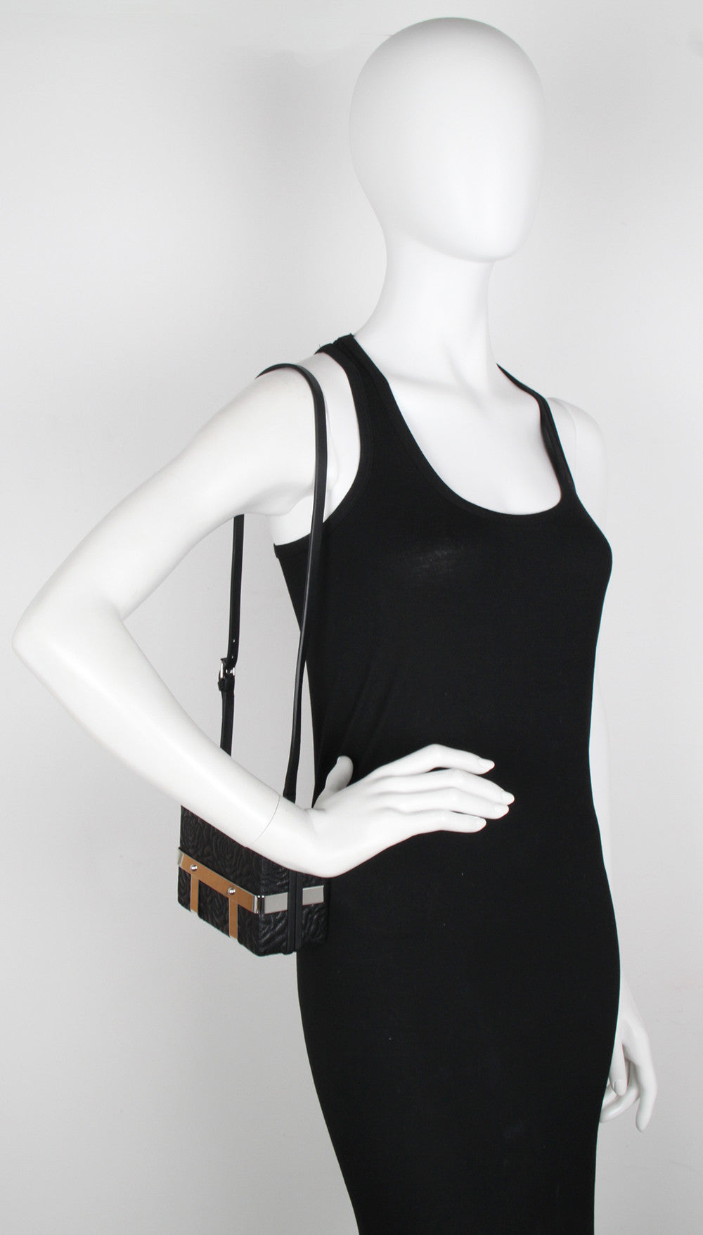 Stylish Black Roses Embossed Cage Bag - Elegant Crossbody Purse for Women, Perfect for Parties, Dates & Evening Events