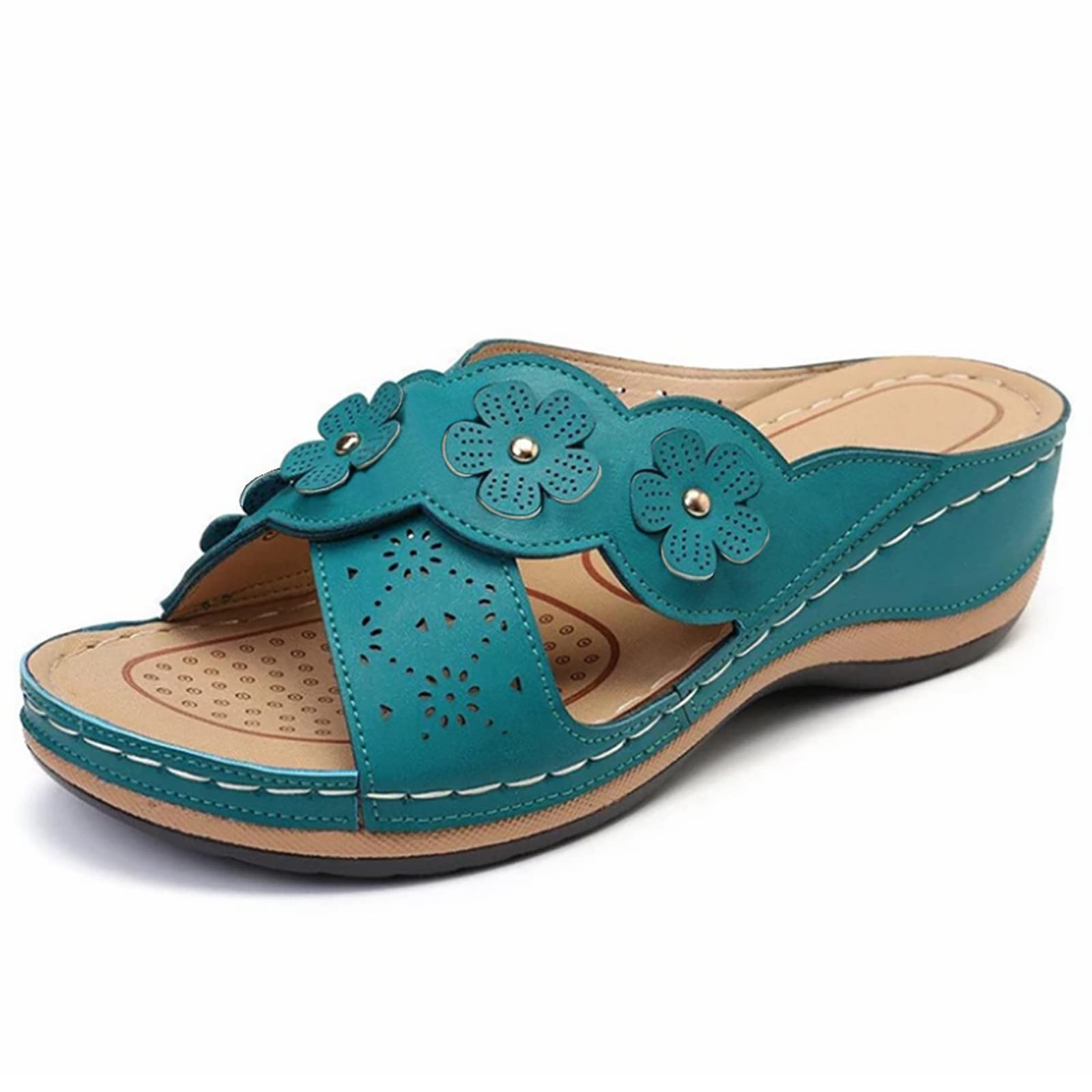 **Women's Comfortable Wide Width Platform Wedge Sandals - Orthopedic Summer Beach Sandals for Dressy Occasions & Casual Outings**