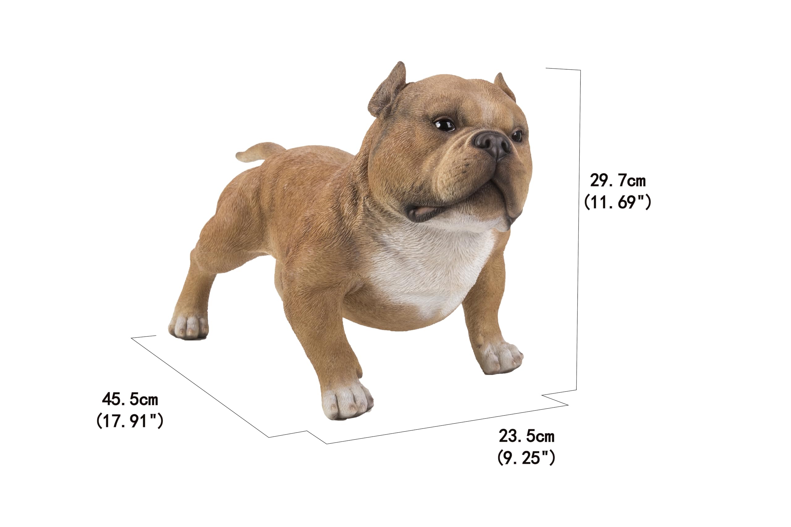 Hi-Line Gift Ltd. Walking Brown Bully Dog Statue - Handcrafted Resin Bulldog Sculpture for Home Decor, Garden, or Office | Perfect Gift for Dog Lovers & Pet Owners